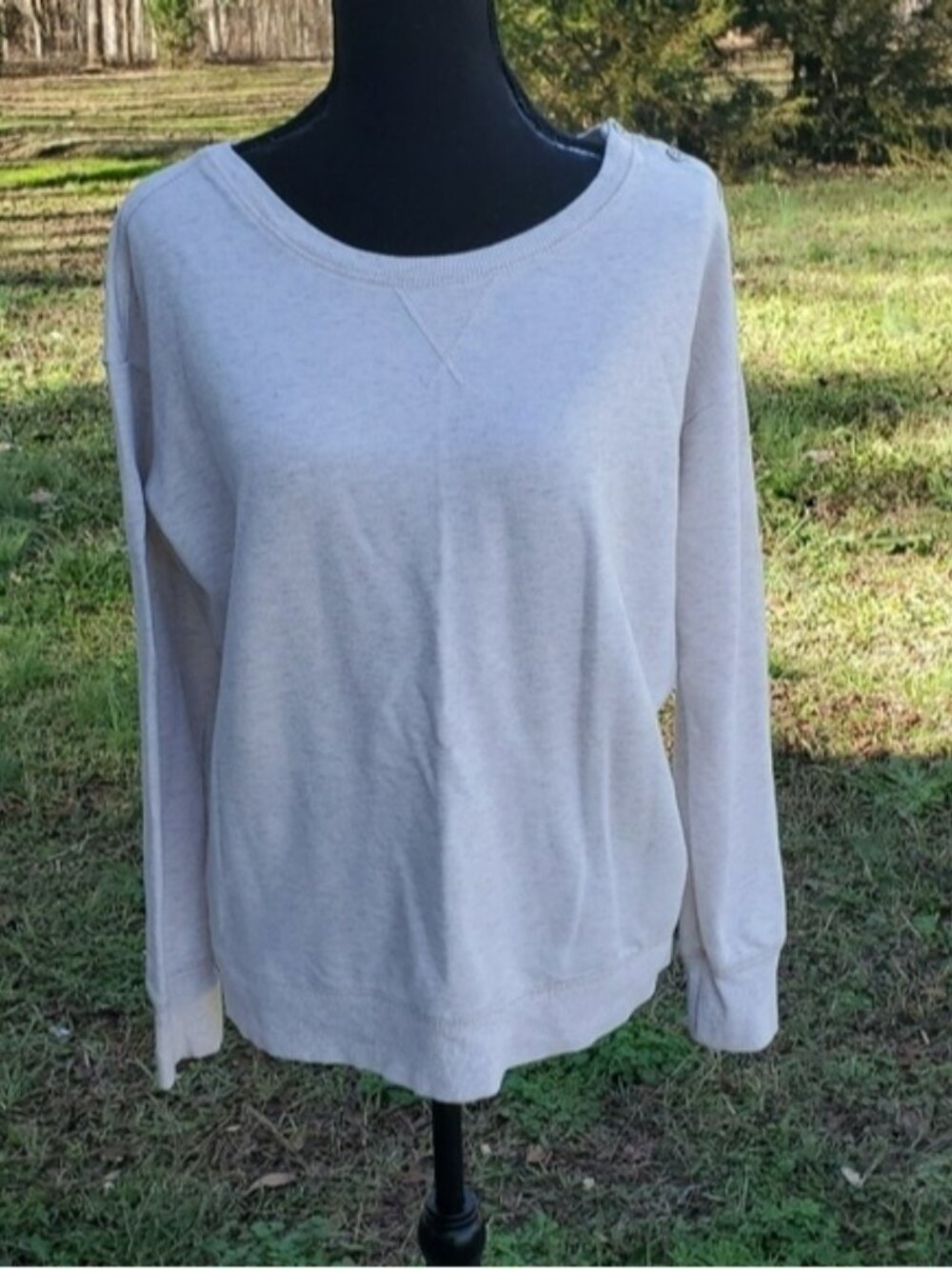 AERIE Cream sweater with decorative buttons Small - Picture 2 of 5